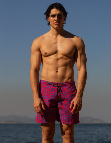 Charvet X Thorsun - Dotted Checks - Red